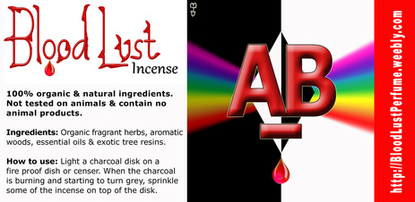 AB Neg Incense Label